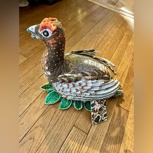 John Derain Artisan Grouse Accent Pillow with Vibrant Hues